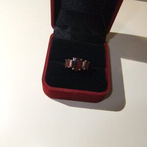 10k Gold - 4.8CT Garnet & Diamond Ring- Size 7